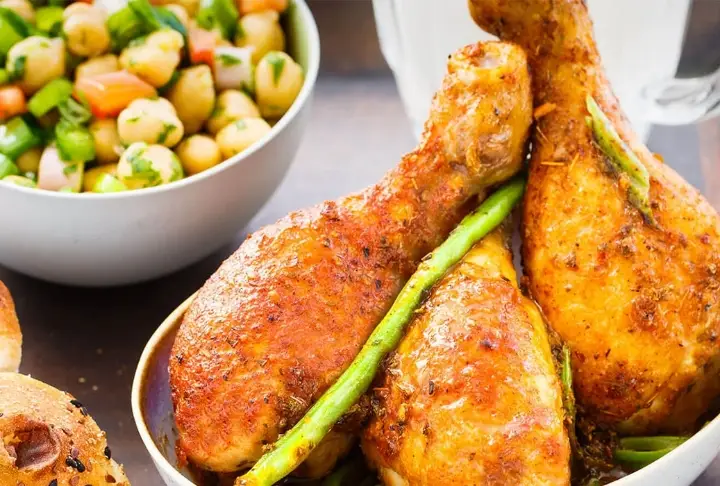 Nohut Piyazı ile Taze Fasulyeli Tavuk